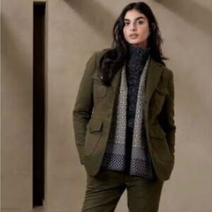 Banana Republic Women's Loden Green Wool Jacket NWT Size 4